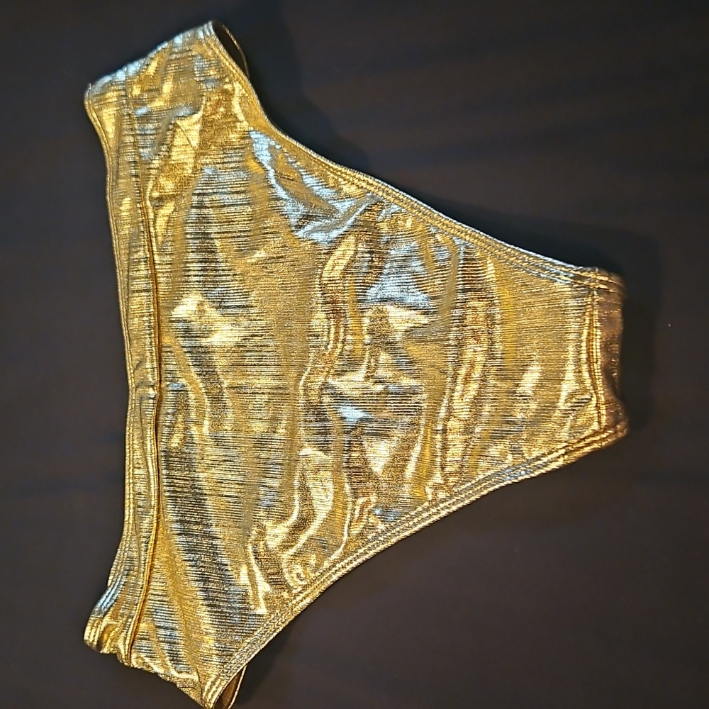 Shiny Gold Liquid Metallic Bikini Set - Picture 6 of 13